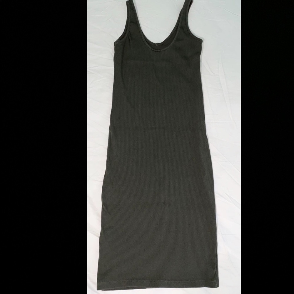 Army green body con dress